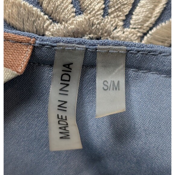 Soft Surroundings Size S/M Hidden Garden Fringe Blue Cream Embroidered Kimono - Picture 9 of 11